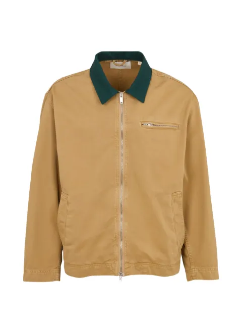 Les Deux zip-up contrast-collar jacket Neutrals 1001841