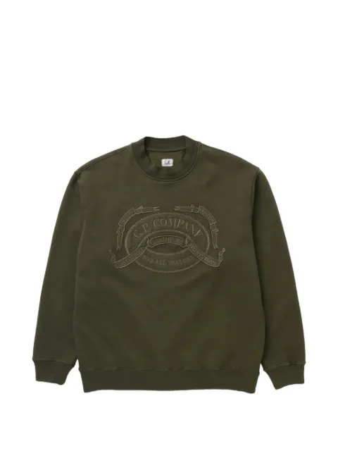 C.P. Company logo-embroidered crew-neck sweatshirt Green 21CMSS174A006453O683