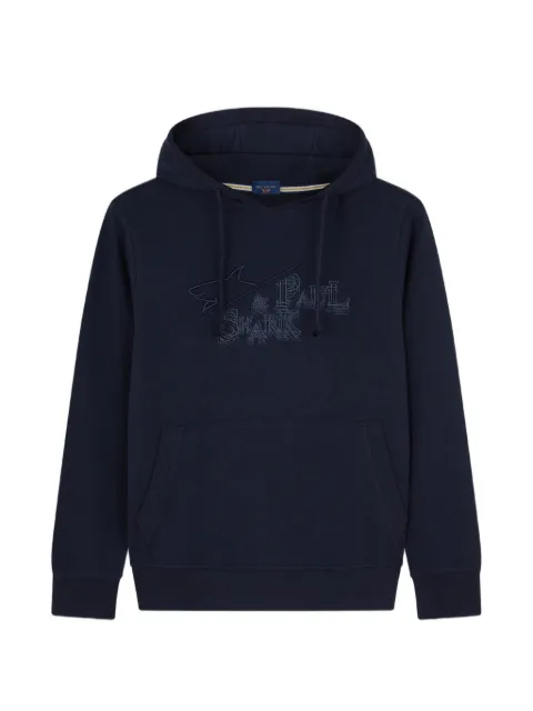 Paul & Shark logo-embroidered drawstring hoodie Blue 14311829050