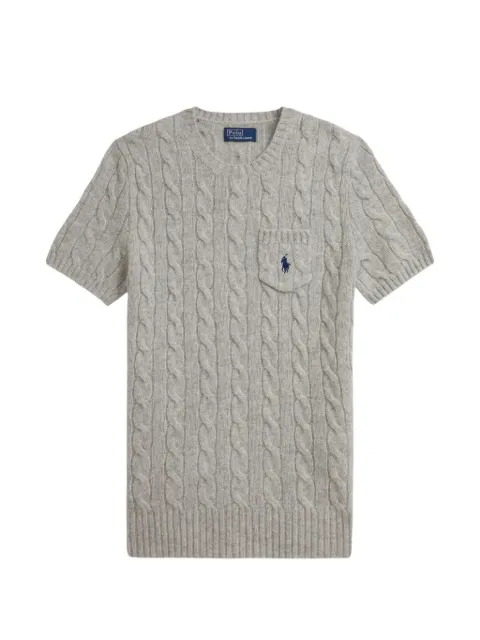 Polo Ralph Lauren cable-knit chest-pocket top Grey 211A92271001