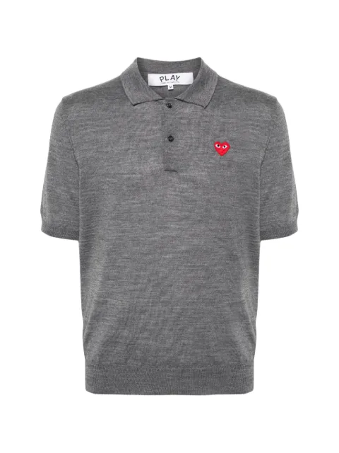 Comme Des Garçons Play Kids heart-patch polo shirt Grey DAXN0940513