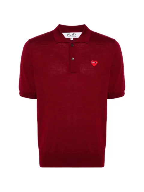 Comme Des Garçons Play Kids heart-patch polo shirt Red DAXN0940514