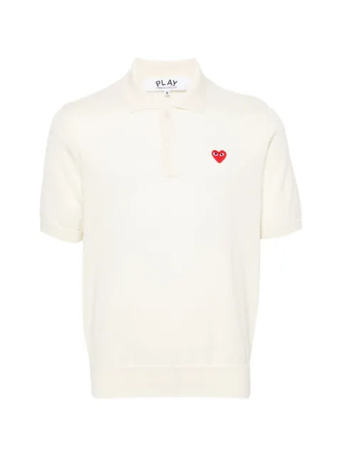 Comme Des Garçons Play Kids heart-patch polo shirt Neutrals DAXN0940516