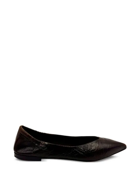 Pomme D´Or pointed-toe crinkled-effect ballet flats Brown 1000NAPLAK