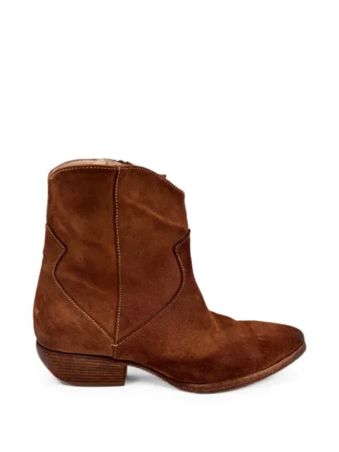 ELIA MAURIZI suede western ankle boots Brown 1079LSOFTY
