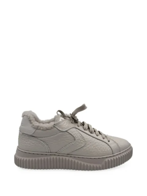 Voile Blanche Lipari shearling-trim leather sneakers Neutrals LIPARIFURMACRO