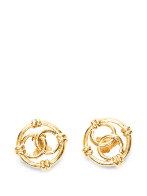 CHANEL Pre-Owned round clip-on earrings Gold 94A