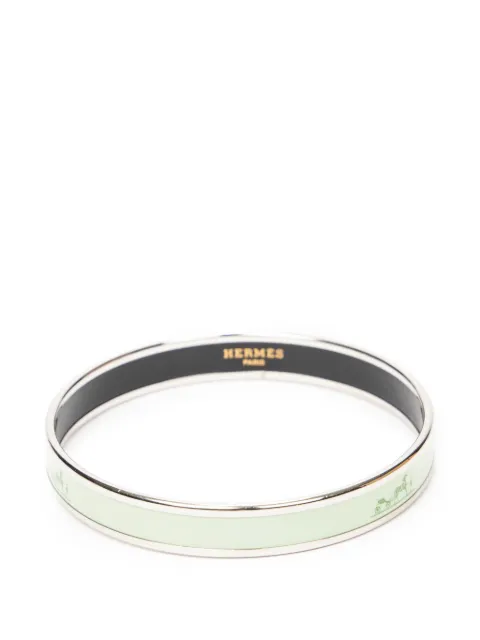 Hermès Pre-Owned PM logo-detail bangle Silver STAMP