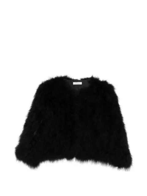 Liska marabou-feather jacket Black NE26172047XXXXXBLK