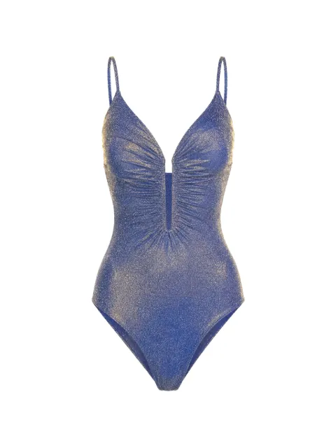 ZIMMERMANN Tallow ruched swimsuit Blue 1911WRS253