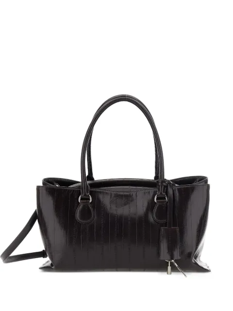 Osoi Shell Brot lizard-effect leather shoulder bag Brown 26FB01020