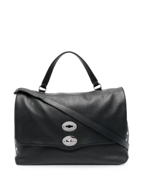 Zanellato Postina stud-embellished leather shoulder bag Black 068010MDAILY