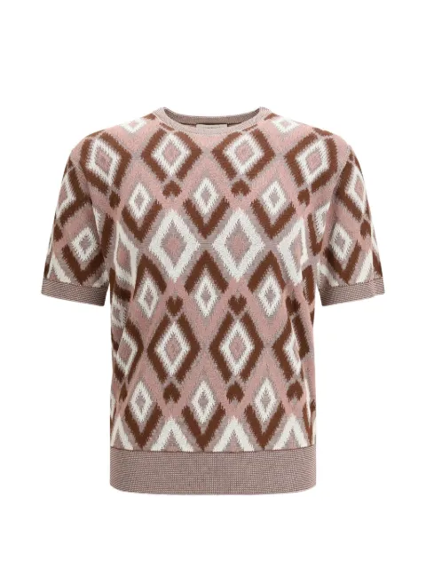 Piacenza 1733 argyle-pattern T-shirt Pink M1150013001ROSAANTICO