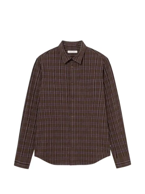 Wood Wood Nico plais-pattern shirt Brown 30251876