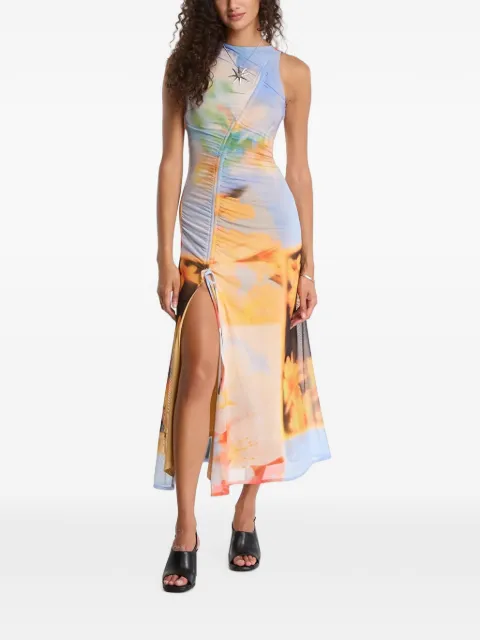 Desigual ruched floral-print midi dress Blue 26SWVK389019