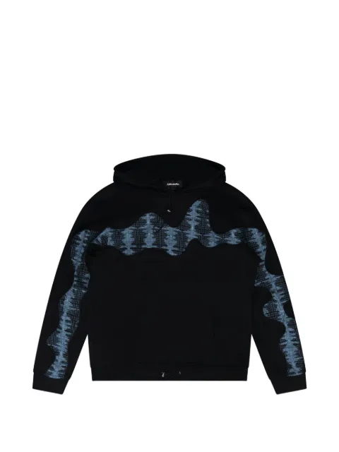 Ahluwalia panelled drawstring hoodie Black AW21AHL18