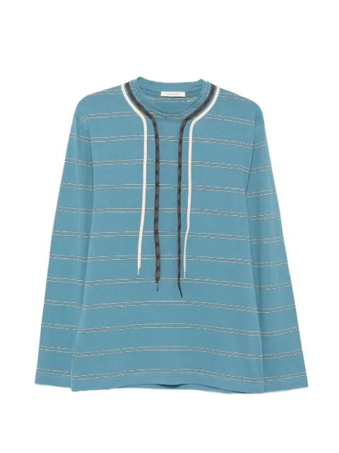 Craig Green Trek Lace stripe-print T-shirt Blue CGAW26CJETLS14STRIPEJERSEY