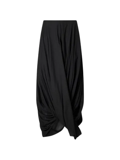 TOTEME Cocoon draped asymmetric-hem midi skirt Black 253WRB03606FB0430