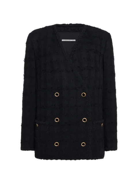 Alessandra Rich tweed double-breasted jacket Black FABX4477F4803
