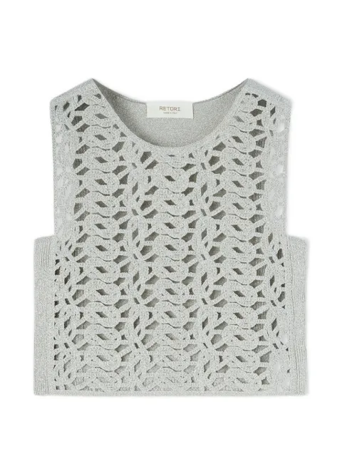 RETORI Iconic knot-detail cropped top Silver 01WKNTO001VE01