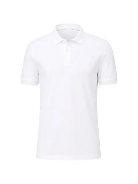 BOSS logo-embroidered piqué polo shirt White 50555153