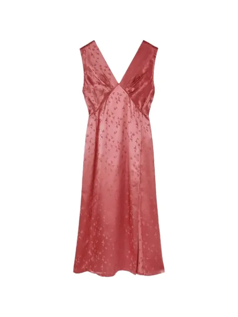 RETORI V-neck bird-detail midi dress Pink 03WFADR015VJ00