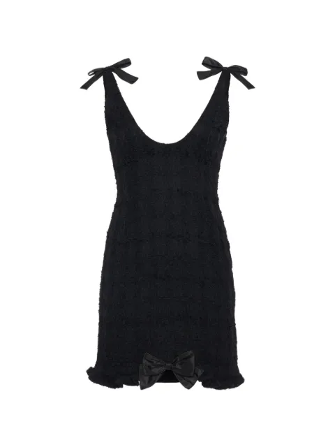Alessandra Rich bow-detail bouclé-knit mini dress Black FABX4410F48030900