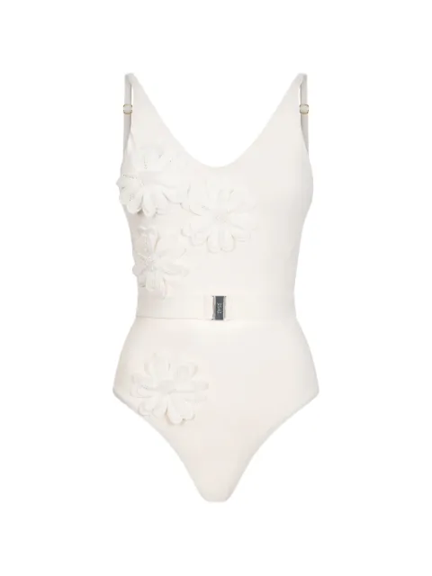 BIKINVILLE floral-appliqué swimsuit White ILVAPETUNIACLOUDDANCER