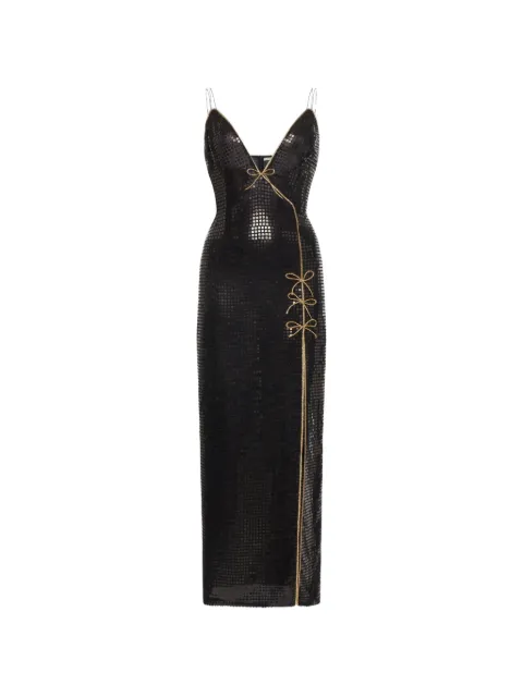 Alessandra Rich sequin-embellished bow-detail dress Black FABX4397F48790900