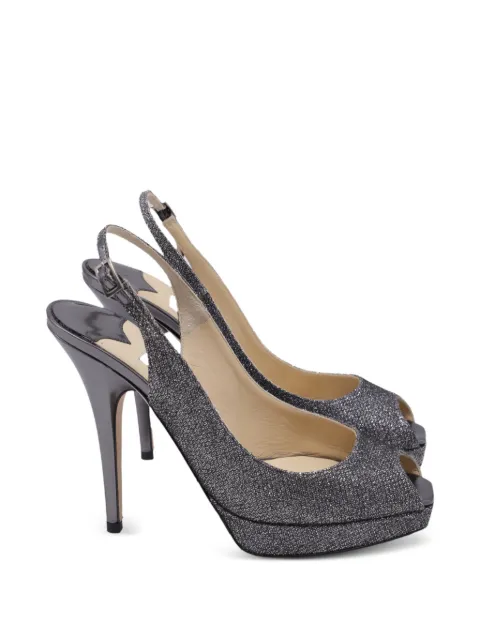 Jimmy Choo Pre-Owned glitter peep-toe pumps Grey GILTPUUSSH742661W