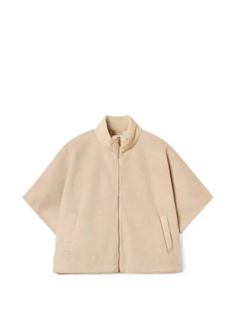 TWINSET zip-up mock-neck poncho Neutrals 262TA4410