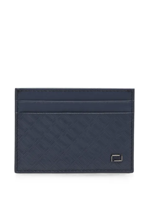 Lancel Leon monogram-embossed cardholder Blue A142964DTU