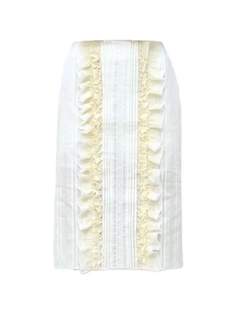 épingler ruffled high-waisted midi skirt White E26SSRFSK