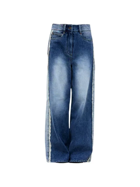 épingler lace-trim wide-leg jeans Blue E26SSLCDN