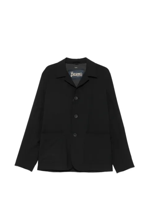 Herno button-fastening patch-pocket overshirt Black BLZ00008U12808