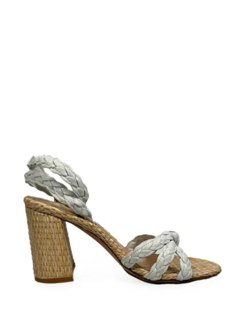 Gianvito Rossi braided raffia-detail sandals White RFCPUGBSH760179W