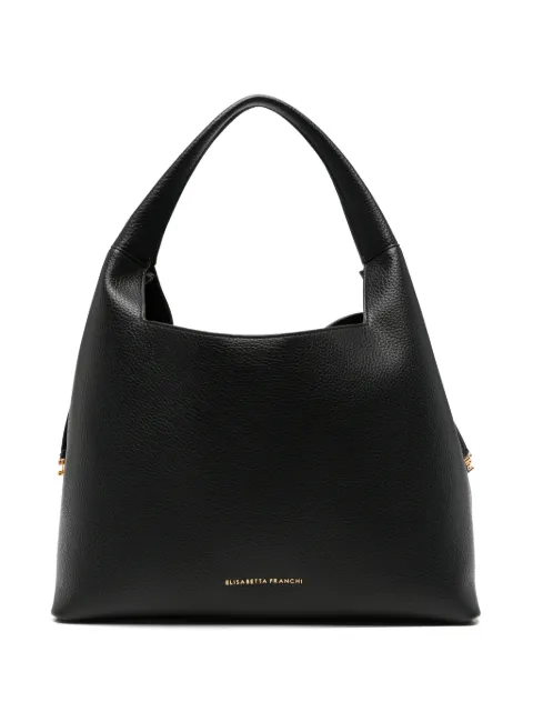 Elisabetta Franchi grained-effect zip-detail shoulder bag Black BS23A66E2