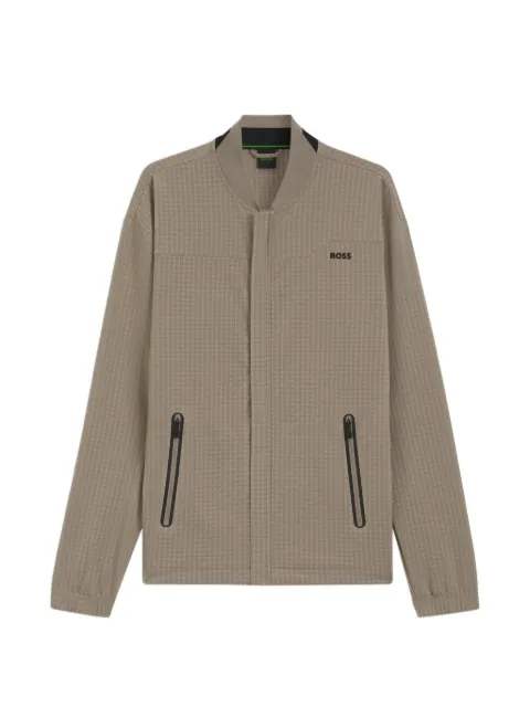 BOSS check-pattern bomber jacket Green 50558484