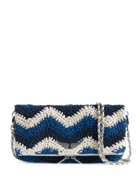 Zadig&Voltaire Rock chevron macramé cross body bag Blue LWBA04211