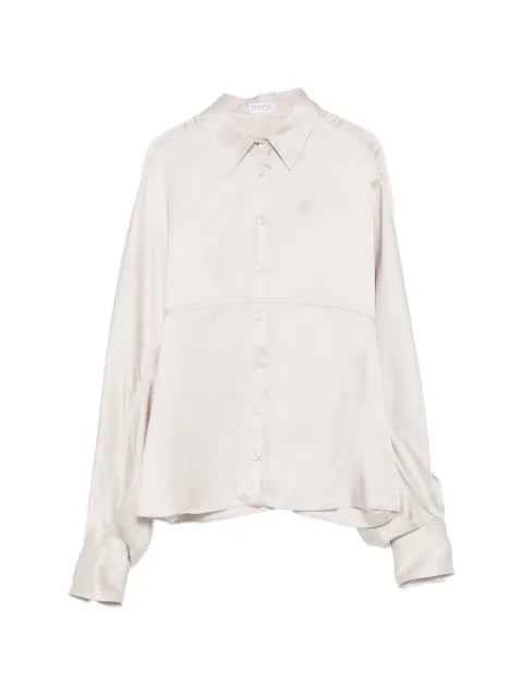 Brunello Cucinelli batwing-sleeve silk shirt Grey MB179M2C06C9910