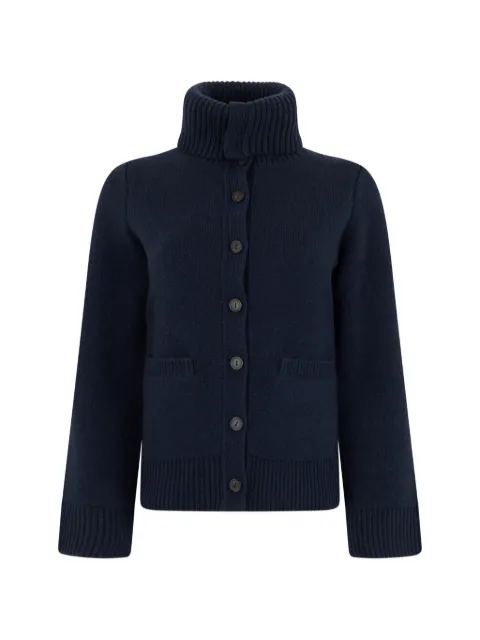 Vince ribbed-trim button-up cardigan Blue V202979926