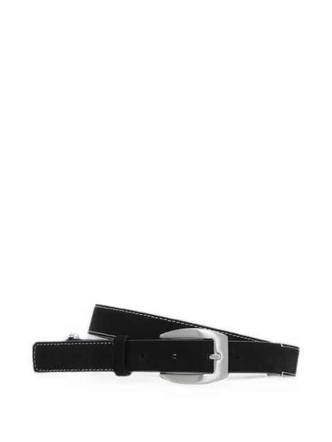 NN07 Dual contrast-stitch suede belt Black 2610000897