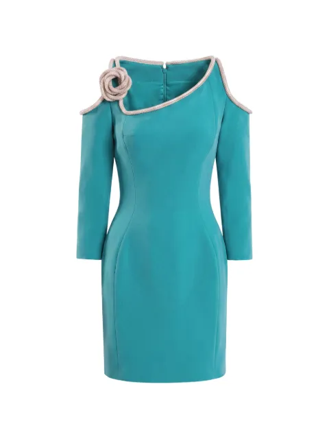 Saiid Kobeisy crystal-embellished cold-shoulder mini dress Blue RTCKSS26SD039