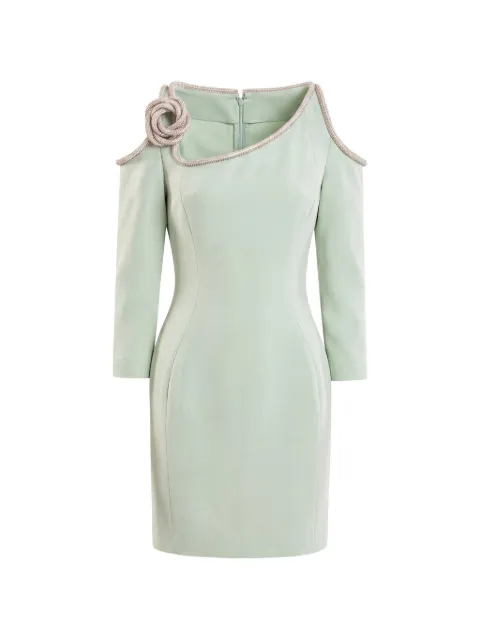 Saiid Kobeisy crystal-embellished cold-shoulder mini dress Green RTCKSS26SD039