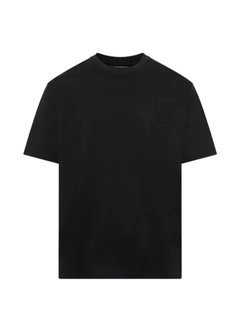 Wooyoungmi flower-print logo-patch T-shirt Black W263TS06708B