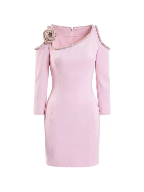 Saiid Kobeisy crystal-embellished cold-shoulder mini dress Pink RTCKSS26SD039