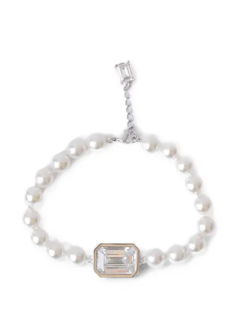 Izabel Display Mega pearl crystal-embellished bracelet Silver CCMPBWS