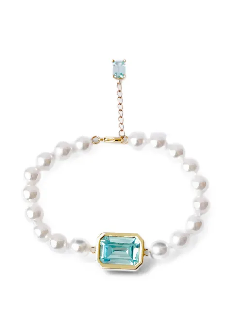 Izabel Display Mega pearl-embellished crystal bracelet Gold CCMPBTG