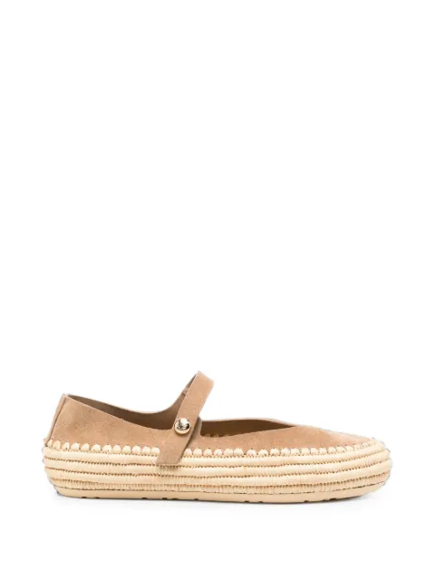 LOEWE Rio Mary -Jane woven-trim ballet flats Neutrals LBV3466X02