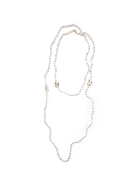 Izabel Display crystal-embellished pearl necklace White CCMPNWG